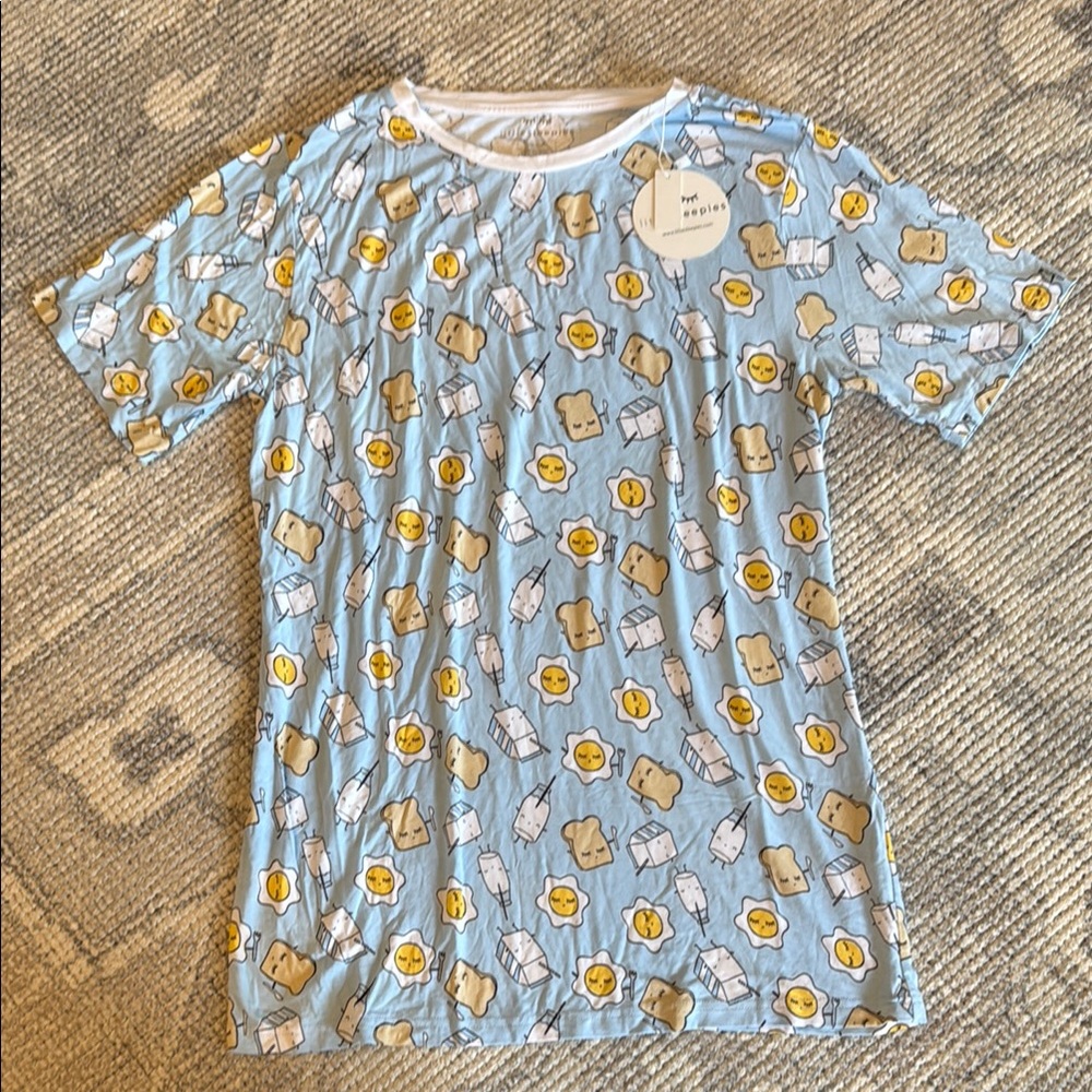 Little Sleepies Breakfast Buddies Mens top Medium NWT